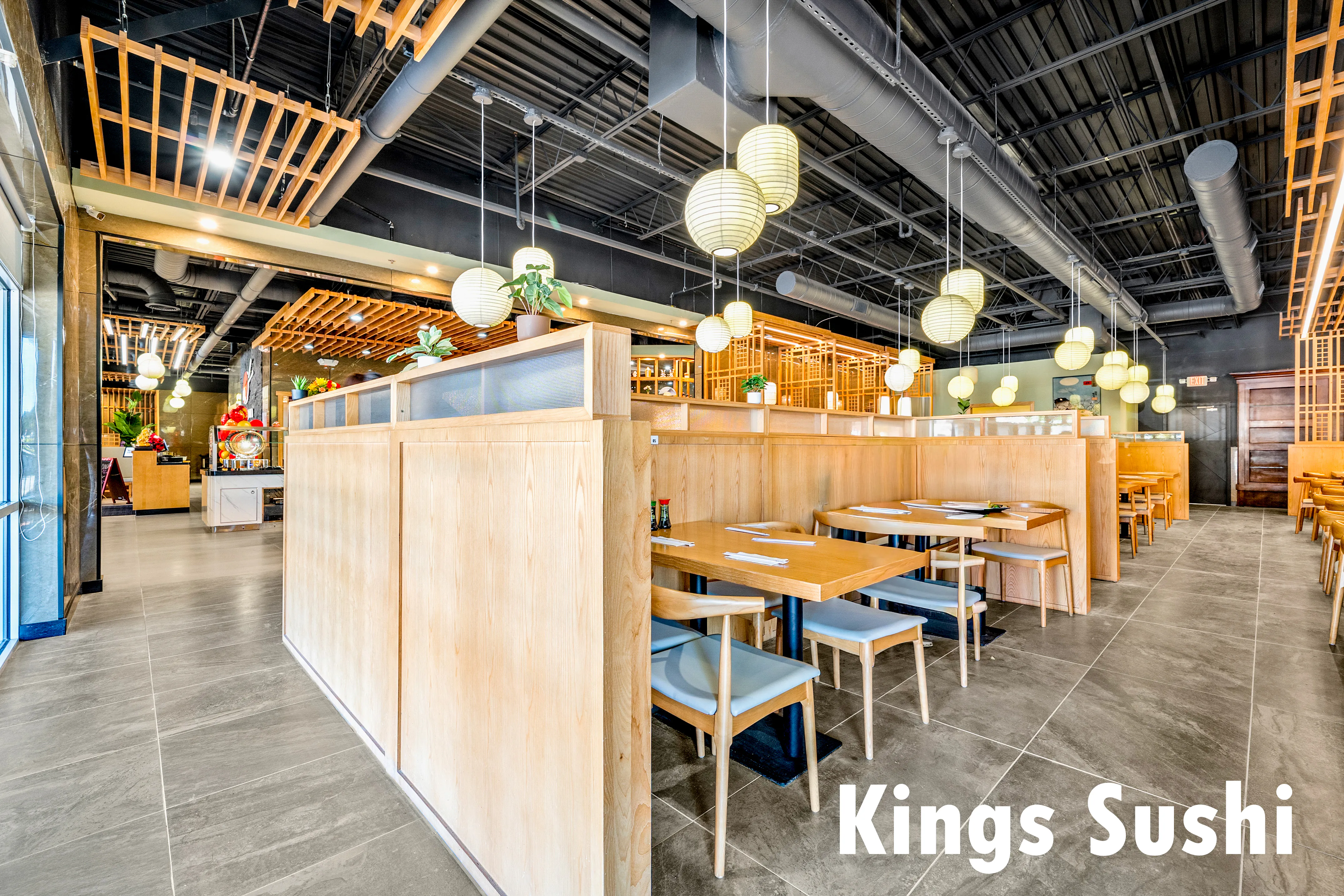 Spacious dining booths at Kings Sushi, a Japanese Restaurant in Buford